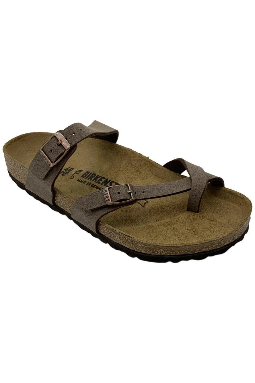 Birkenstock Women's Mayari Leather Toe-Loop Comfort Sandal Mocha - Medium
